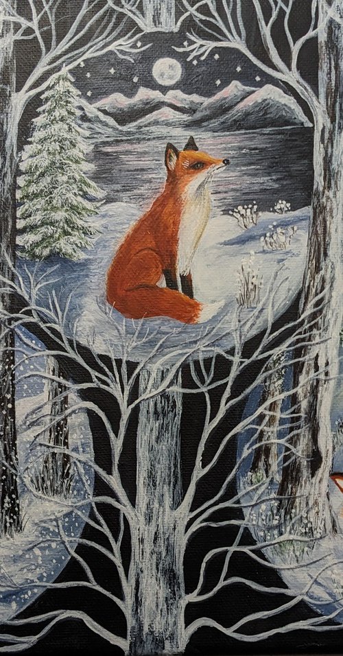 Foxes in Winter by Anne-Marie Ellis