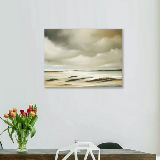 Absence Of Noise - Original Seascape Oil Painting on Stretched Canvas