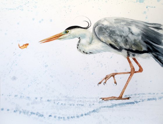 The Great Escape: Great Blue Heron and Goldfish -