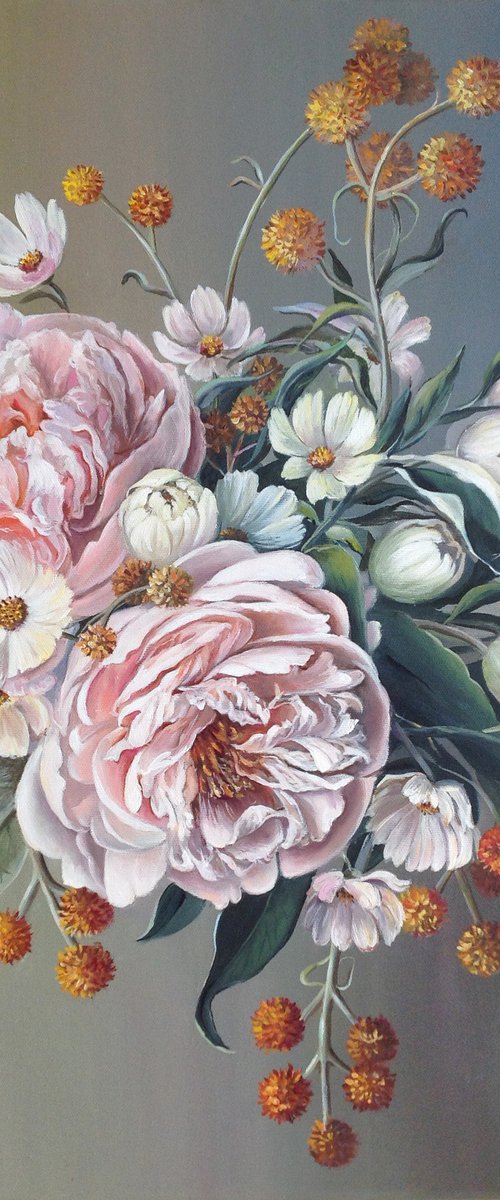 Bouquet with peonies by Olena Hontar