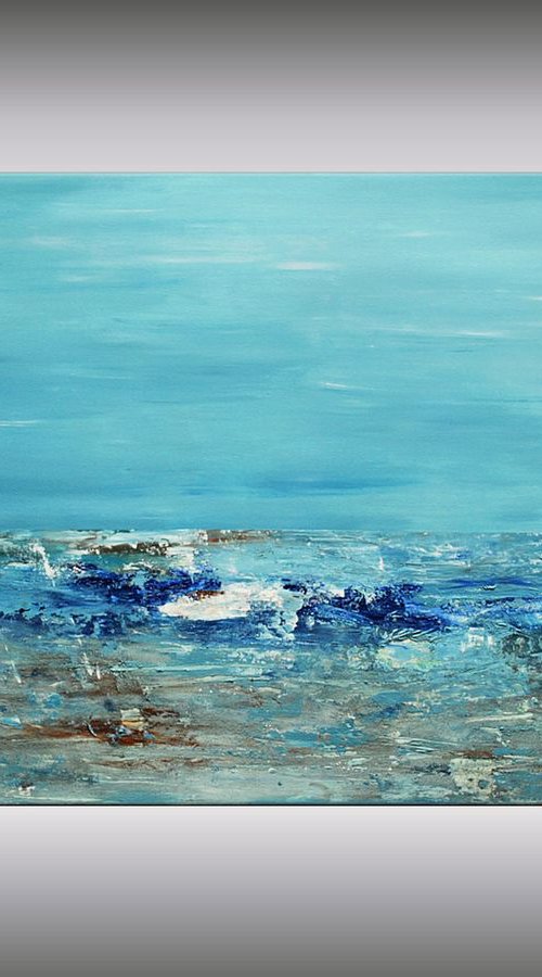 Ocean View  - Abstract Art - Acrylic Painting - Canvas Art - Abstract Painting - Modern Seascape -  Statement Painting by Edelgard Schroer