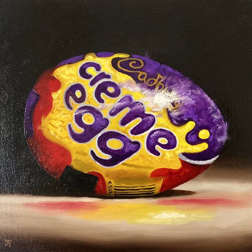 Cadbury chocolate Creme egg still life by Jane Palmer Art