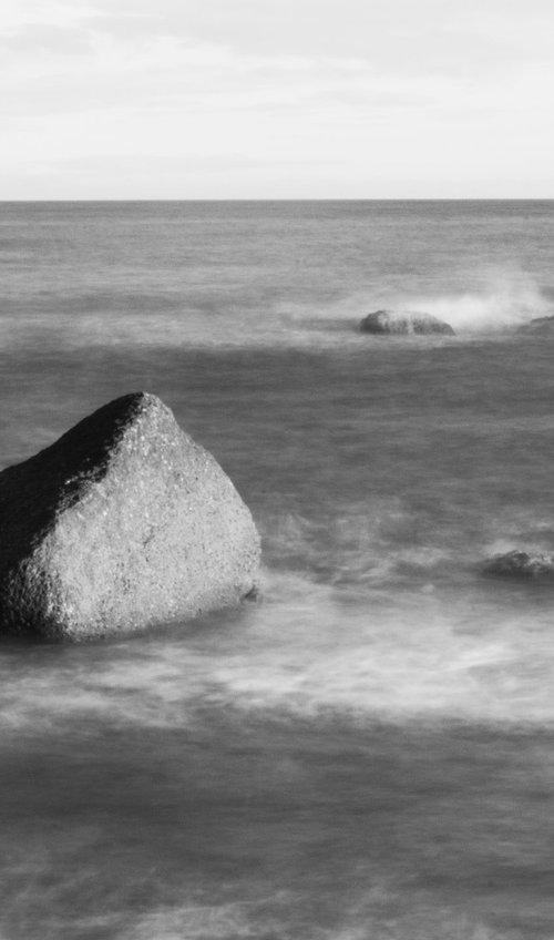 Rocks and Incoming Tide [Framed; also available unframed] by Charles Brabin