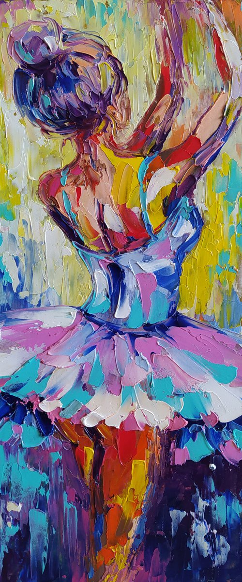 Ballet atmosphere - ballerina, ballet, ballet oil painting, woman body, ballerina oil painting, ballerina tutu,  ballet dancers, ballet oil painting, woman oil painting by Anastasia Kozorez