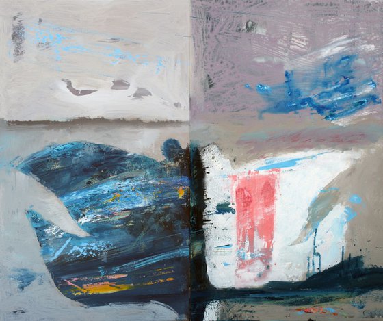 Large diptych 120x100 New day