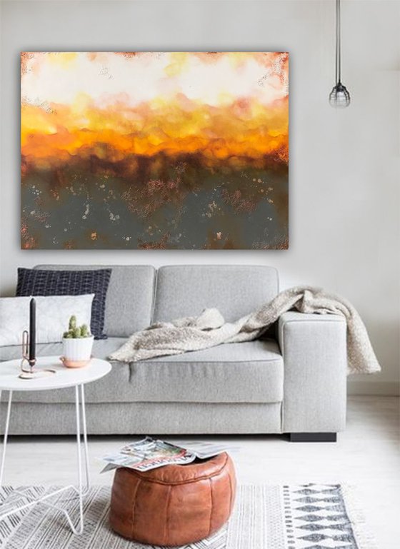 abstract sunrise (150 x 110 cm XL artwork) Dee Brown