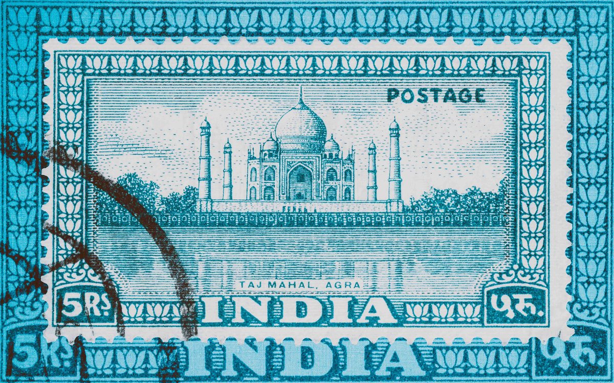 Taj Mahal 1949 - India Stamp Collection Art by Deborah Pendell