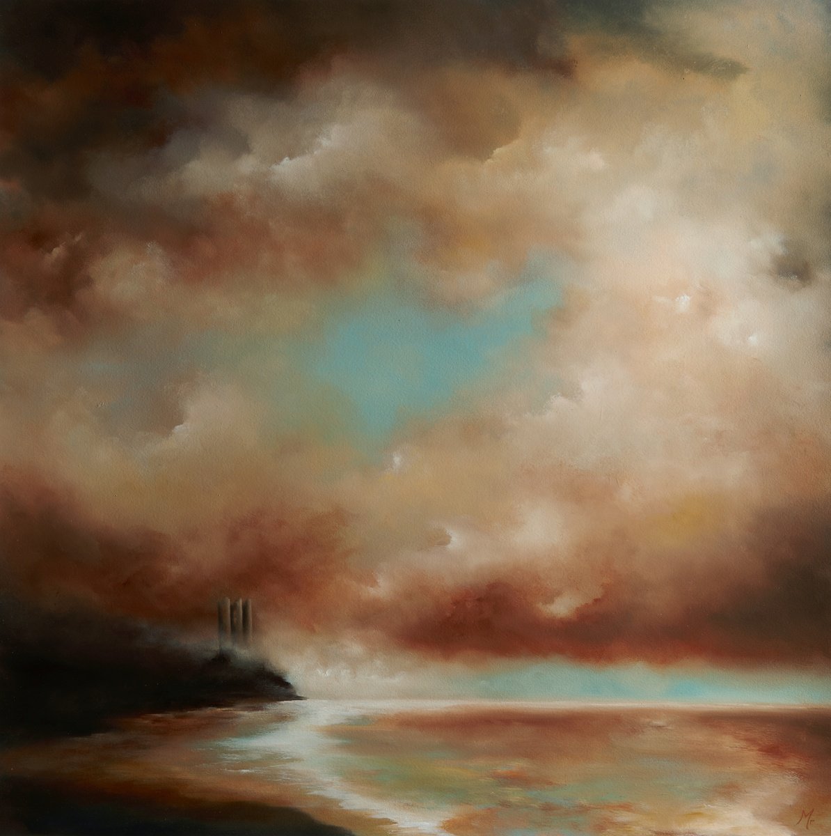 Keiss Castle, Subtle Sunset, Scotland By Rolf Marriott, 29 X 29, Artwork For Sale On Artfinder