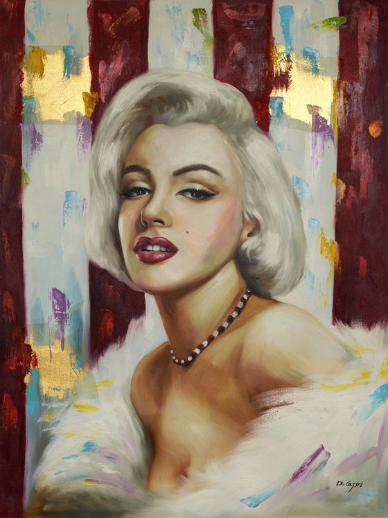 Marilyn Monroe Portrait | Black Edition No.06 Oil painting by Di Capri ...