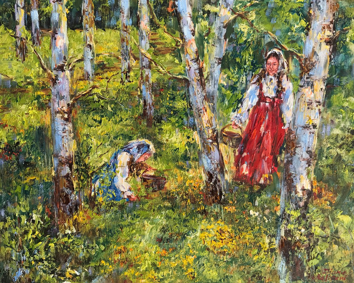 Picking Wild Strawberries By Diana Malivani, 20 X 16, Artwork For Sale On Artfinder