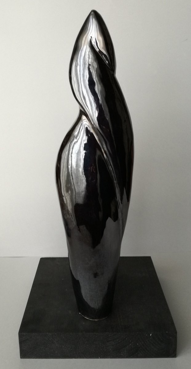 Abstract Animal Clay Sculpture By Monica Sarandrea, 2 X 16", Totem - Horse, Original Artwork