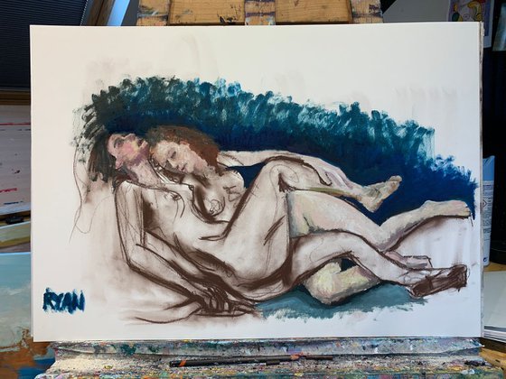 Nudes - The Sleepers Study In Oil and Charcoal
