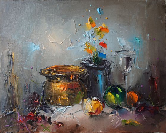 Colorful composition - 6, Still Life Painting, Free Shipping