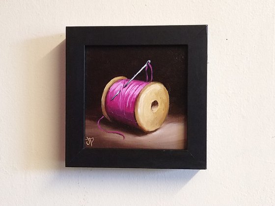 Little pink cotton reel #2 still life