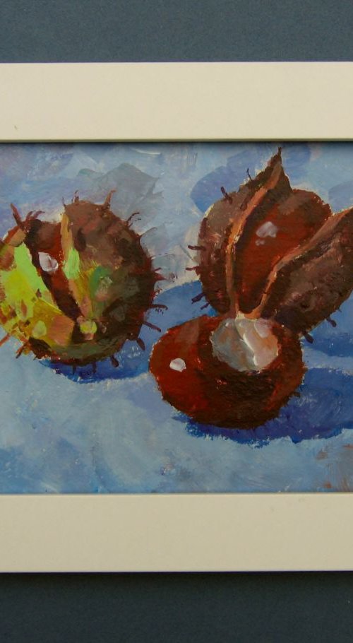 still life with chestnuts by Goran Žigolić Watercolors