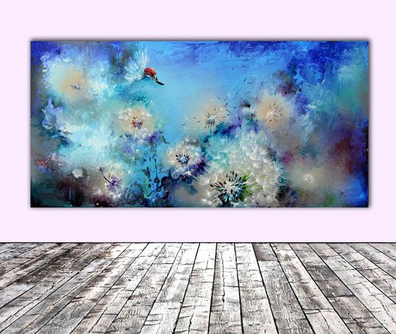 Flirt - FREE SHIPPING Large Modern Ready to Hang Acrylic Painting