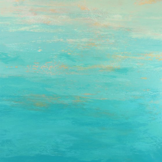 Aqua Summer - Modern Abstract Expressionist Seascape