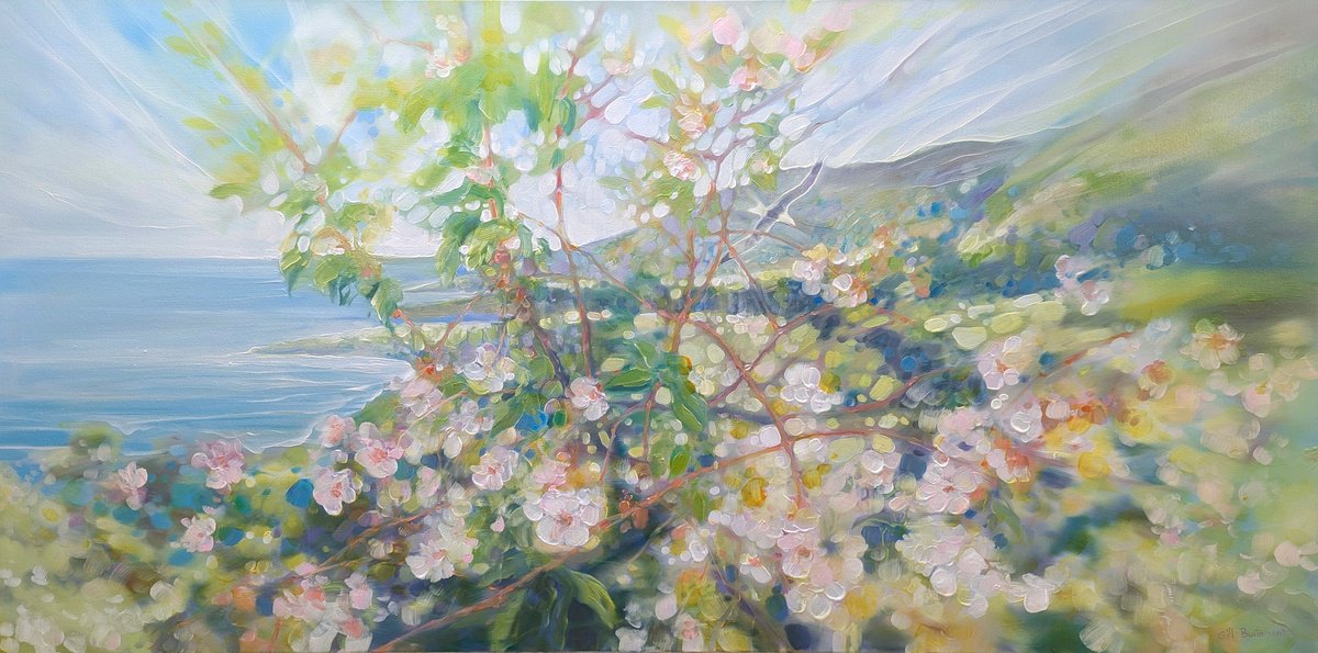 Expressive Oil Painting , Dorset Calling By Gill Bustamante, 48 X 24, Artwork For Sale On Artfinder