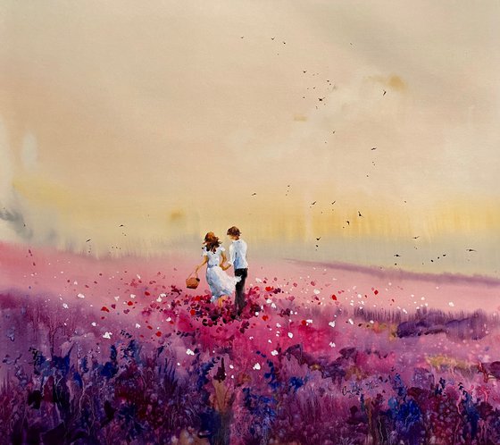 Sold Watercolor “Lavender love story” perfect gift