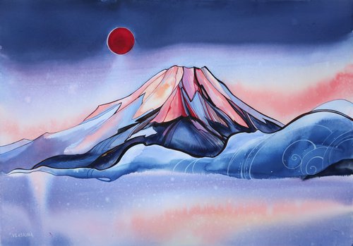 Mountain Fuji by Alla Vlaskina