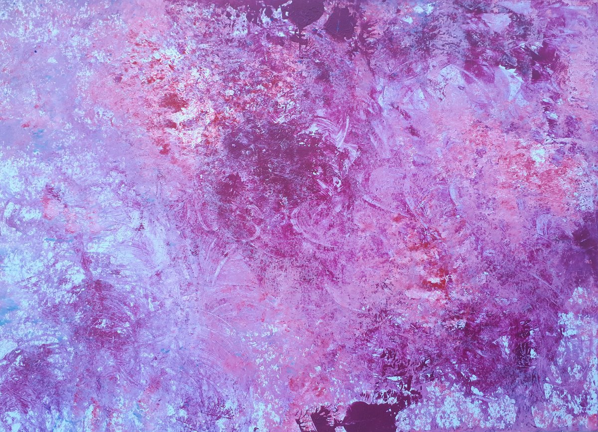 Abstract Botanical Oil Painting By Olga Onopko, 28 X 20", Magic Flower, Original Artwork