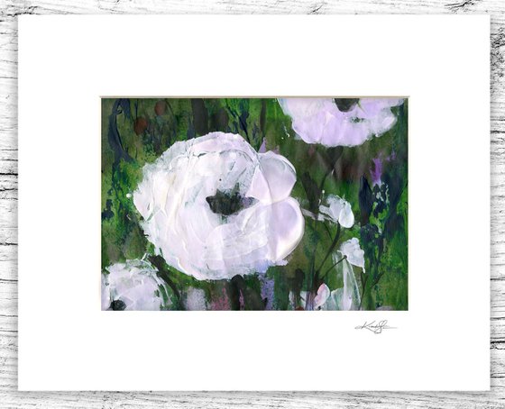 Abstract Floral Collection 2 - 3 Flower Paintings in mats by Kathy Morton Stanion