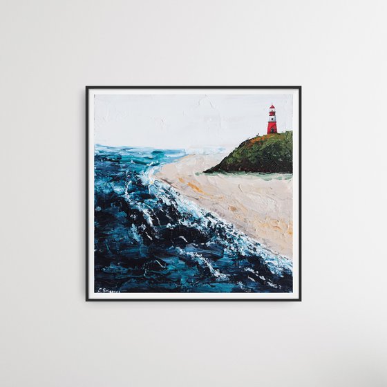 Seascape with lighthouse