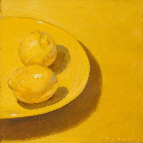 modern still life of lemons