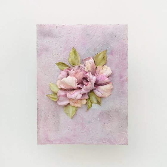 Impasto painting, 3D floral art "Rose"