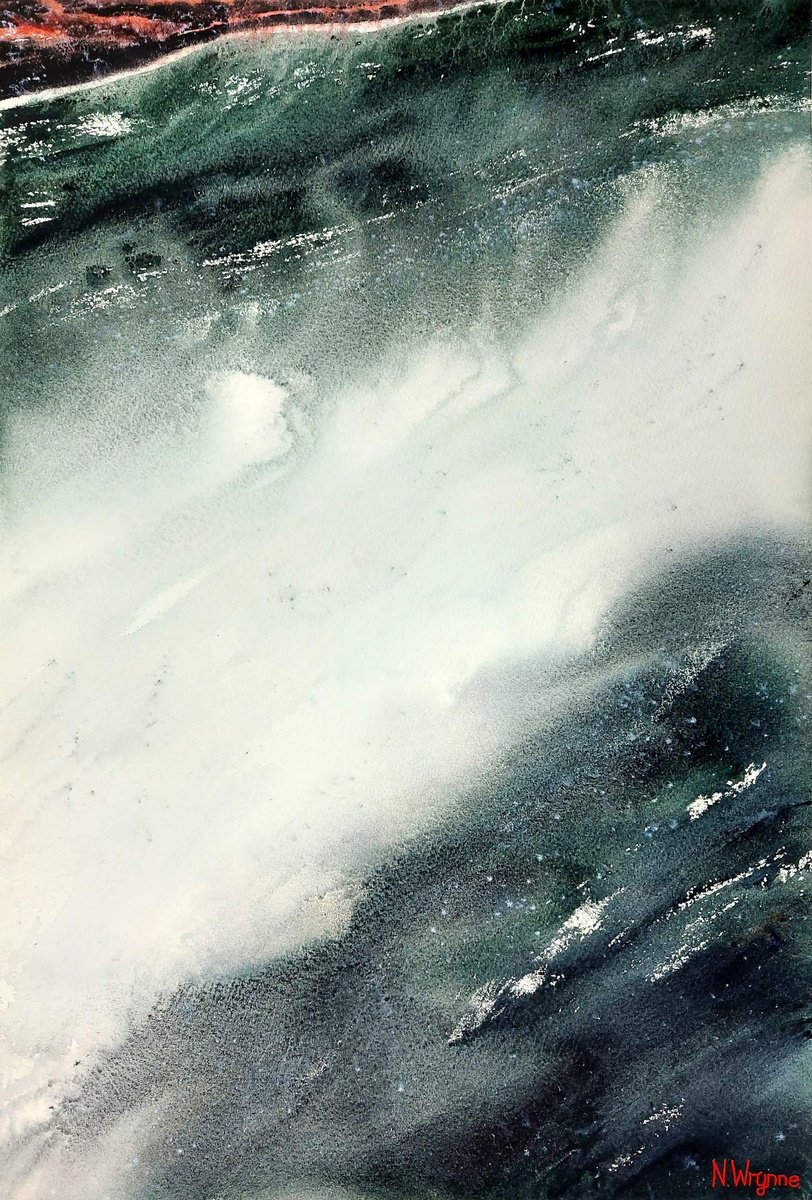 Impressionistic Abstract Watercolour By Neil Wrynne, 15 X 22", In The Silence, Original Artwork