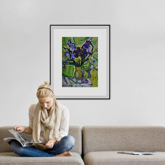 Irises, 50x70 cm