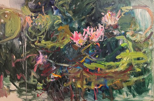 Water lilies. Small pond. by Lilia Orlova-Holmes