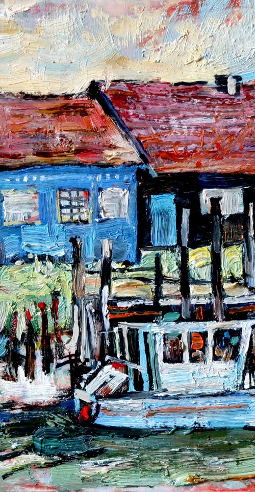 Boats in La Tremblade.1 by Nikifor Swiristuhin