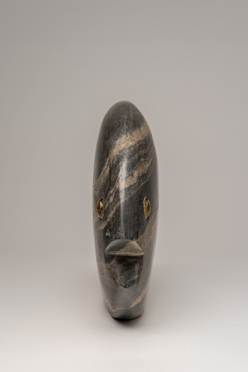 Organic Animal Stone Sculpture By George Tilelis, 12 X 7, The Fish, Original Artwork