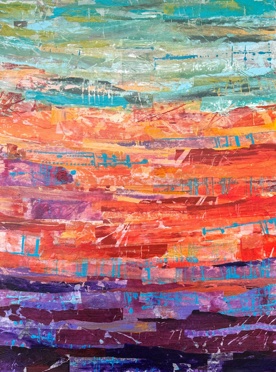 Abstract Collage By Adam Collier Noel, 30 X 40, New Dawn, Original Artwork