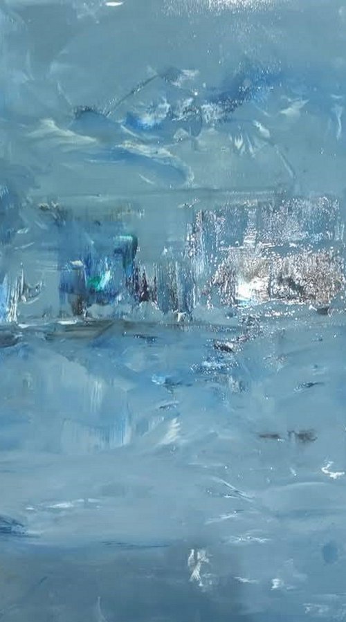 Pale Blue Atmospheric Field by Evi Panteleon