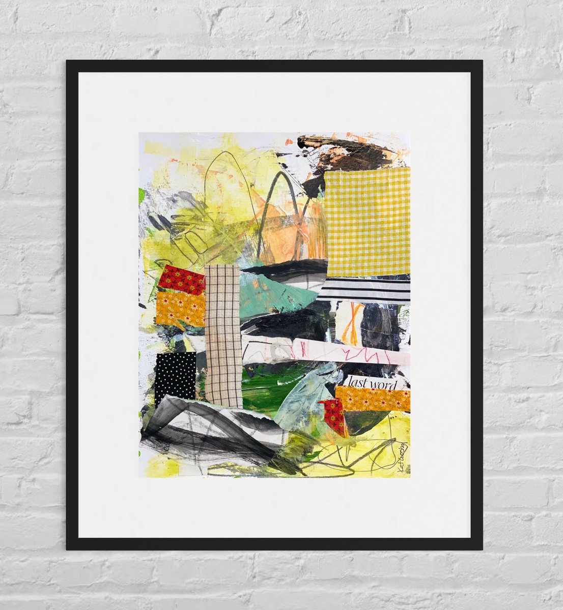 Organic Abstract Collage By Kat Crosby, 11 X 14", Got To Have The Last Word, Original Artwork