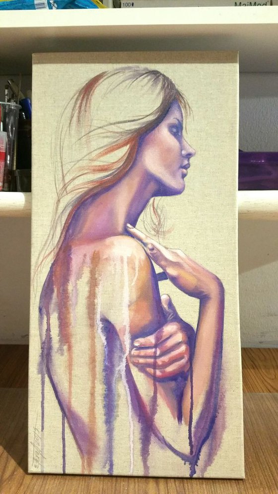 "Like a virgin I"60x30x2cm,original oil,painting on canvas , ready to hang