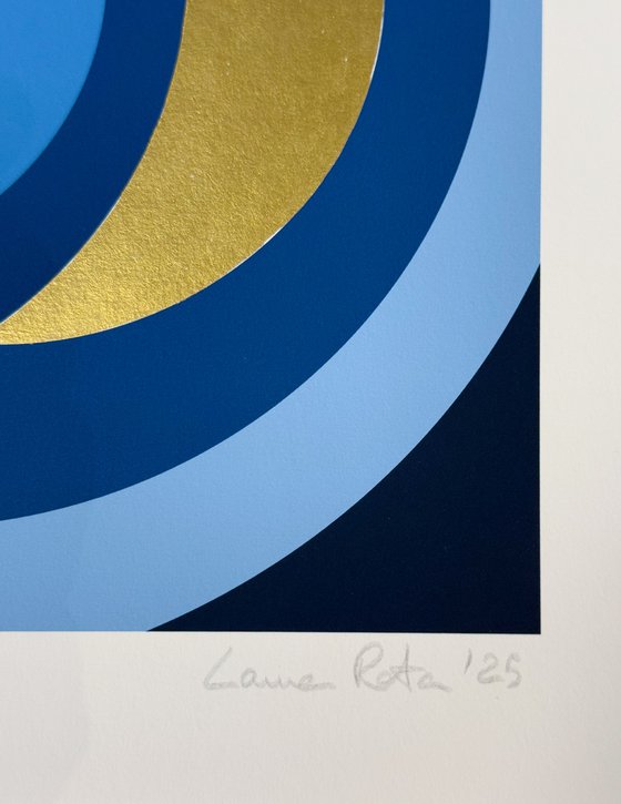 Fine Art Print & Gold painted. Blue