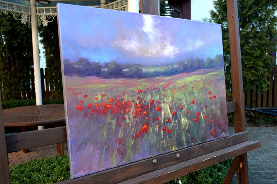 Landscape with poppy field