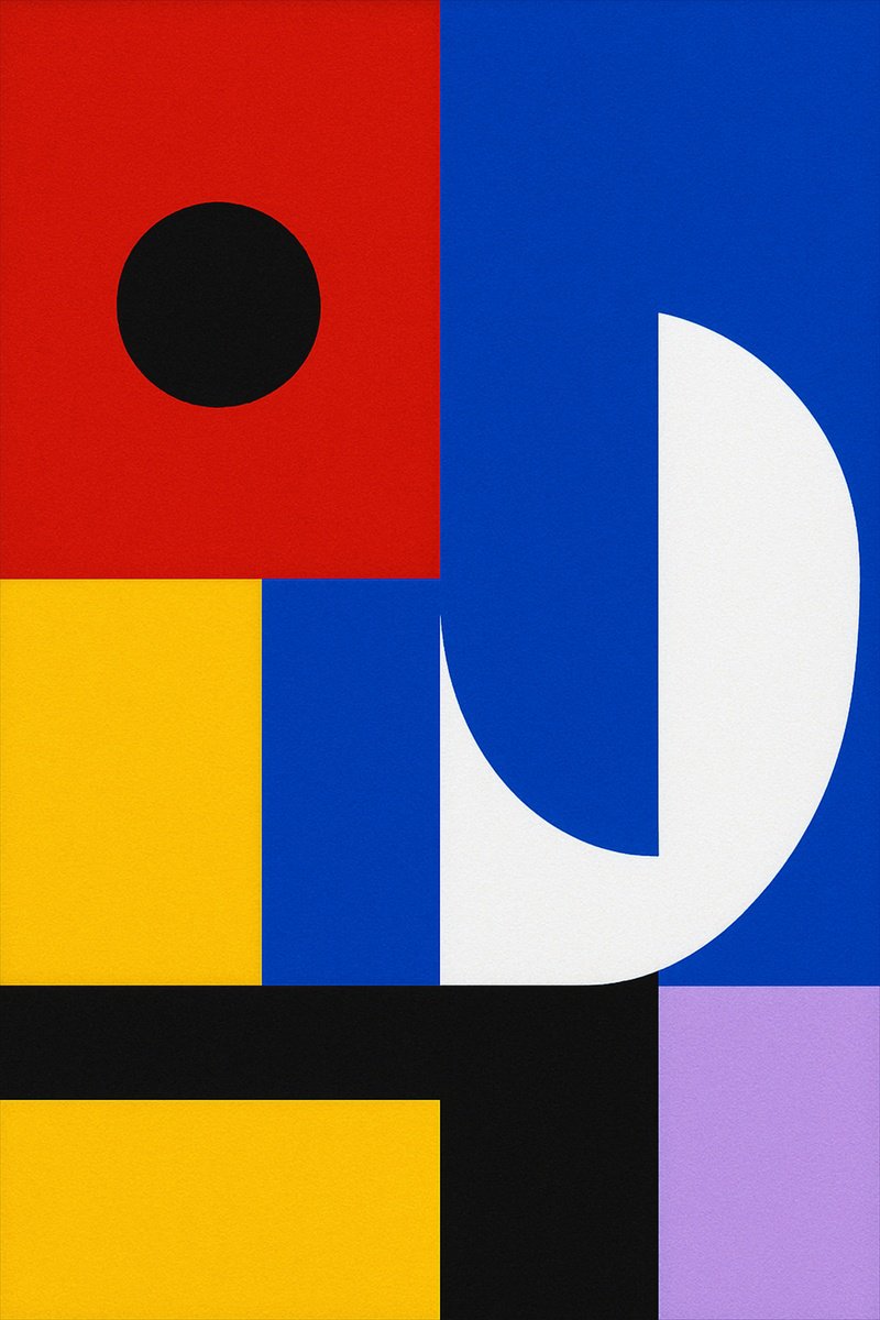 Abstract Giclee Print By Alessandro Butera, 28 X 39, Geometric Harmony, Original Artwork