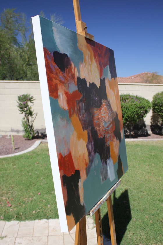 Composition. Grey and Copper