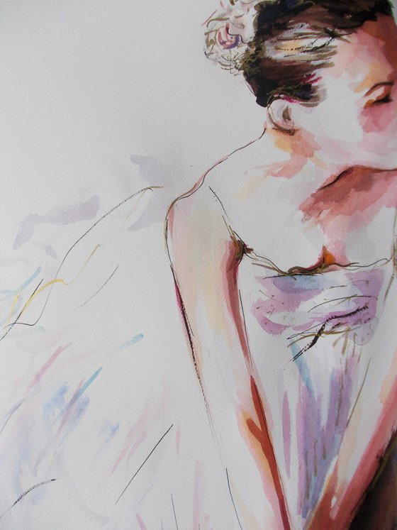 Purity  -Ballerina Painting on Paper