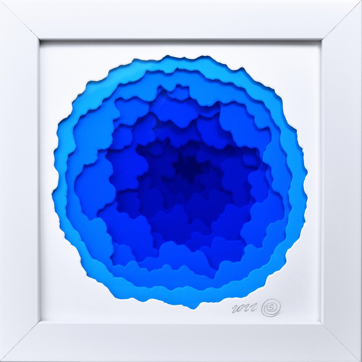 Organic Abstract Sculpture By Olga Skorokhod, 7 X 7", Mysteries Of The Deep, Original Artwork