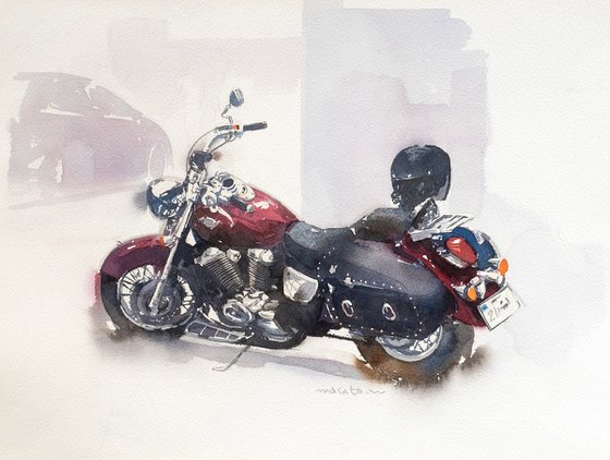 Red Cruiser Motorcycle