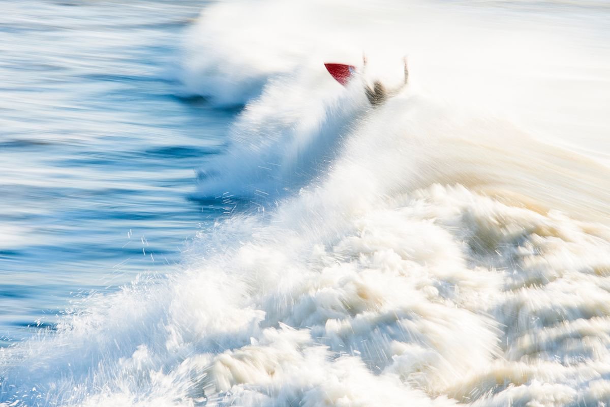 Photorealistic Landscape Photograph By Andrew Lever, 60 X 40, The Red Surfer, Original Artwork