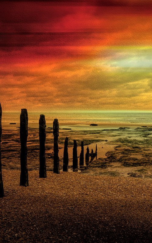 Posts and Sunset by Martin  Fry