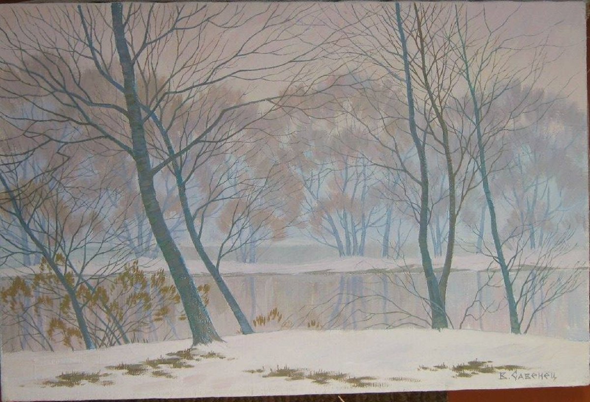 Impressionistic Landscape Oil Painting By Valeriy Savenets-1, 24 X 16", Brook, Original Artwork