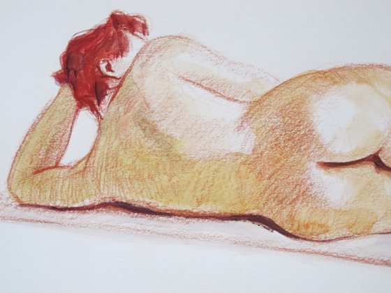 reclining female nude back study