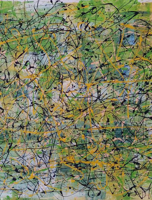 Abstract ACRYLIC PAINTING on CANVAS by M. Y. by Max Yaskin